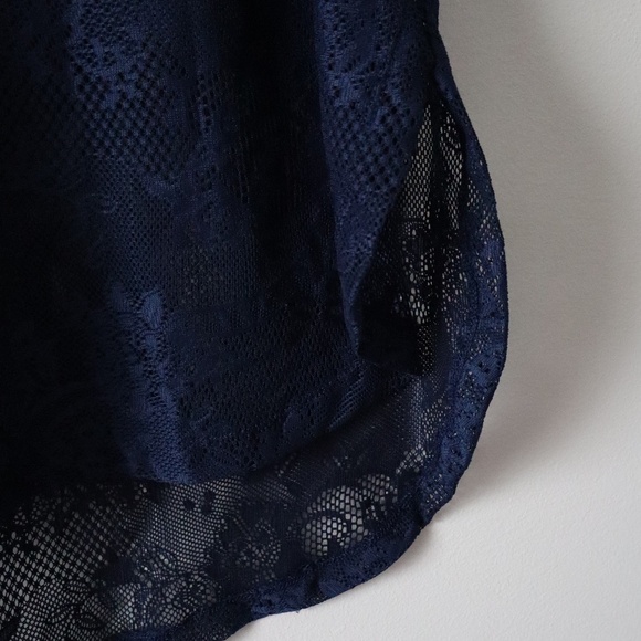 Navy Lace Tunic Dress - Picture 3 of 4